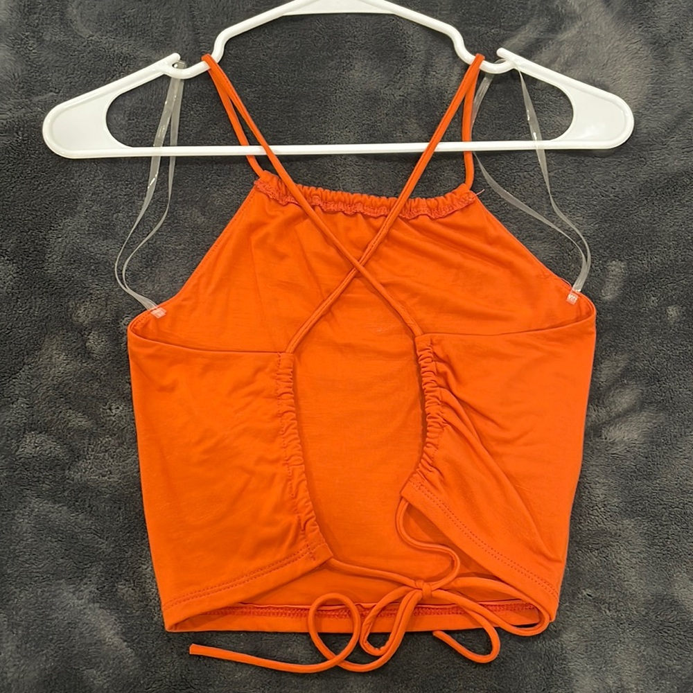 Orange backless Crop top